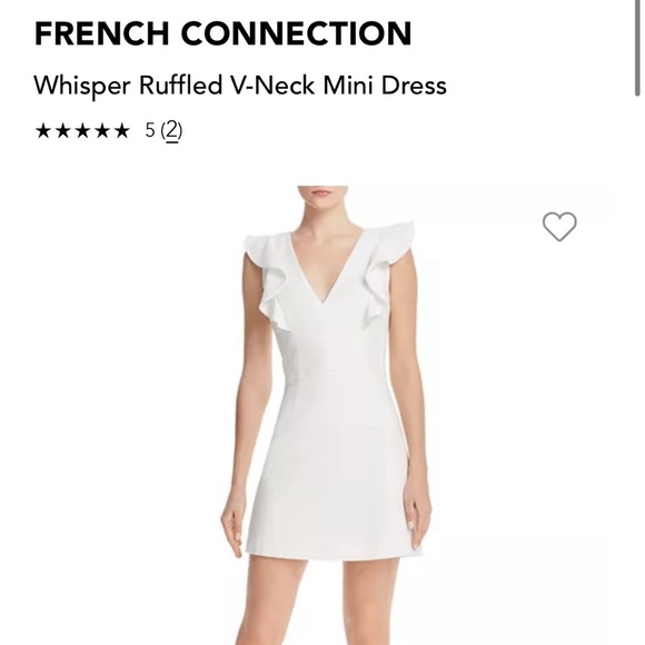 French Connection whisper ruffle white mini dress 6 - Picture 2 of 6